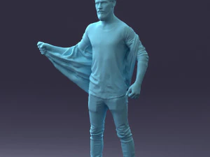 000199 재킷을 벗고 있는 수염난 남자 1024 3D 모델