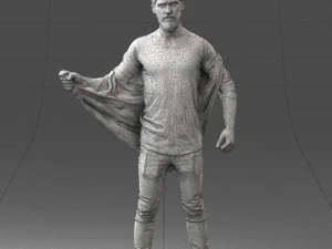 000199 재킷을 벗고 있는 수염난 남자 1024 3D 모델