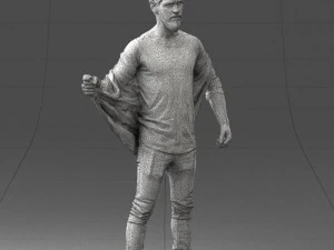 000199 재킷을 벗고 있는 수염난 남자 1024 3D 모델