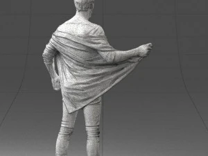 000199 재킷을 벗고 있는 수염난 남자 1024 3D 모델