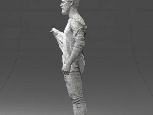 000199 재킷을 벗고 있는 수염난 남자 1024 3D 모델