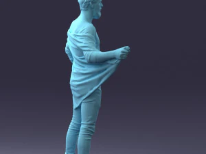 000199 Bearded Man Taking Off Jacket 1024 3dp 3D Print Model