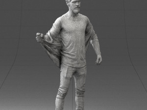 000199 Bearded Man Taking Off Jacket 1024 3dp Modello di stampa 3D
