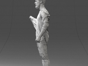 000199 Bearded Man Taking Off Jacket 1024 3dp Modello di stampa 3D