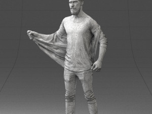 000199 Bearded Man Taking Off Jacket 1024 3dp Modello di stampa 3D