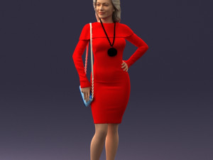 lady in red 1101 3d print ready 3D Print Model