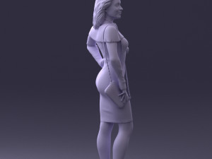 000201 Elegant Woman in Red Dress 1101 3dp 3D Принт Модель