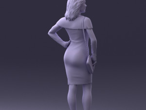 000201 Elegant Woman in Red Dress 1101 3dp 3D Принт Модель