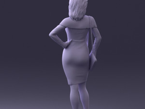 000201 Elegant Woman in Red Dress 1101 3dp 3D Принт Модель