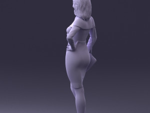 000201 Elegant Woman in Red Dress 1101 3dp 3D Принт Модель