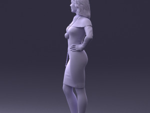 000201 Elegant Woman in Red Dress 1101 3dp 3D Принт Модель