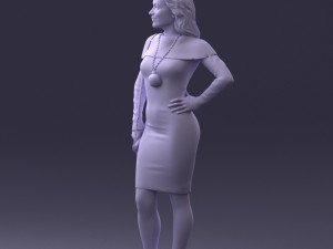 000201 Elegant Woman in Red Dress 1101 3dp 3D Принт Модель