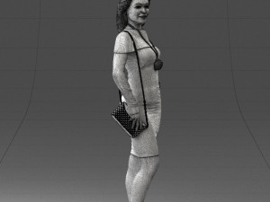000201 Elegant Woman in Red Dress 1101 3dp 3D Принт Модель