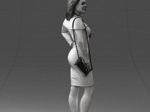 000201 Elegant Woman in Red Dress 1101 3dp 3D Принт Модель