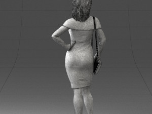 000201 Elegant Woman in Red Dress 1101 3dp 3D Принт Модель