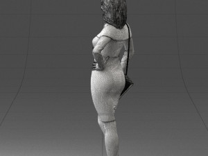 000201 Elegant Woman in Red Dress 1101 3dp 3D Принт Модель
