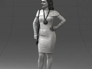 000201 Elegant Woman in Red Dress 1101 3dp 3D Print Model