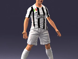 soccer player 1123-2 3d print ready 3D Print Model