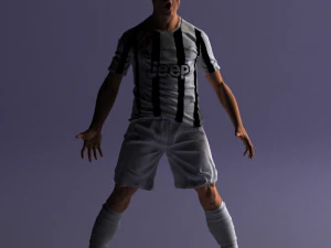 soccer player 1123-2 3d print ready 3D Print Model