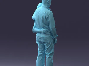 000231 Couple Standing Together Embracing Pose 1205 3D Model