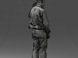 000231 Couple Standing Together Embracing Pose 1205 3D Model