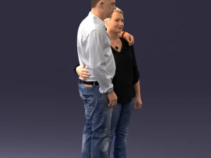 000231 Couple Standing Together Embracing Pose 1205 3dp 3D Print Model