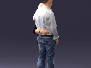 000231 Couple Standing Together Embracing Pose 1205 3dp 3D Print Model