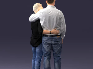 000231 Couple Standing Together Embracing Pose 1205 3dp 3D Print Model