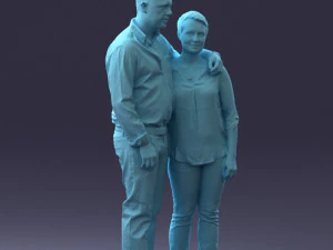 000231 Couple Standing Together Embracing Pose 1205 3dp 3D Print Model