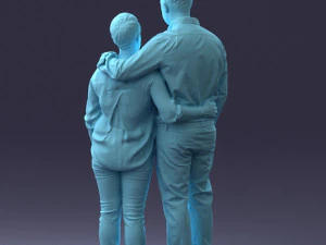 000231 Couple Standing Together Embracing Pose 1205 3dp 3D Print Model