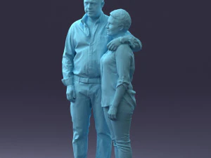 000231 Couple Standing Together Embracing Pose 1205 3dp 3D Print Model