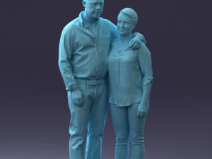 000231 Couple Standing Together Embracing Pose 1205 3dp 3D Print Model