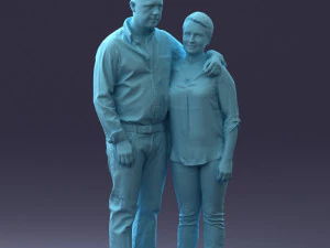 000231 Couple Standing Together Embracing Pose 1205 3dp 3D Print Model