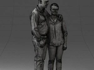 000231 Couple Standing Together Embracing Pose 1205 3dp 3D Print Model