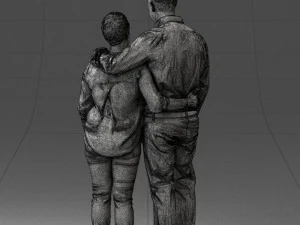 000231 Couple Standing Together Embracing Pose 1205 3dp 3D Print Model