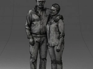 000231 Couple Standing Together Embracing Pose 1205 3dp 3D Print Model