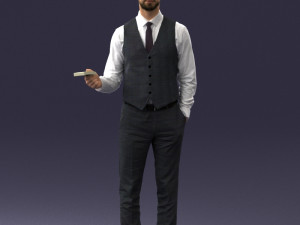 businessman with dollars 1224 3D Model