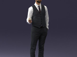 businessman with dollars 1224 3D Model