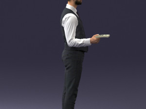businessman with dollars 1224 3D Model