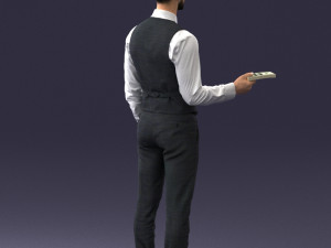 businessman with dollars 1224 3D Model