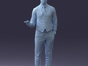 businessman with dollars 1224 3D Model