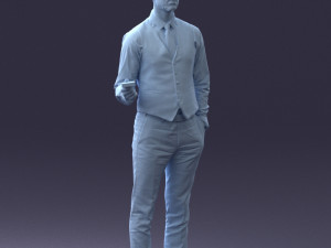 businessman with dollars 1224 3D Model