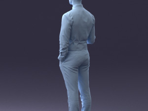 businessman with dollars 1224 3D Model