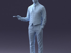 businessman with dollars 1224 3D Model