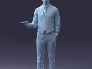 businessman with dollars 1224 3D Model