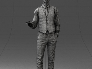 businessman with dollars 1224 3D Model