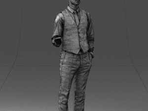 businessman with dollars 1224 3D Model