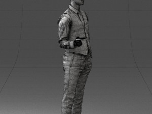 businessman with dollars 1224 3D Model