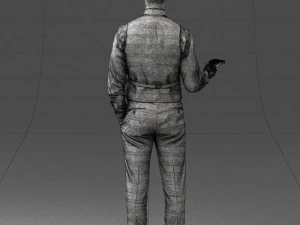 000235 Businessman in Vest Suit Holding Money 1224 3D Model