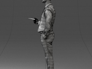 businessman with dollars 1224 3D Model